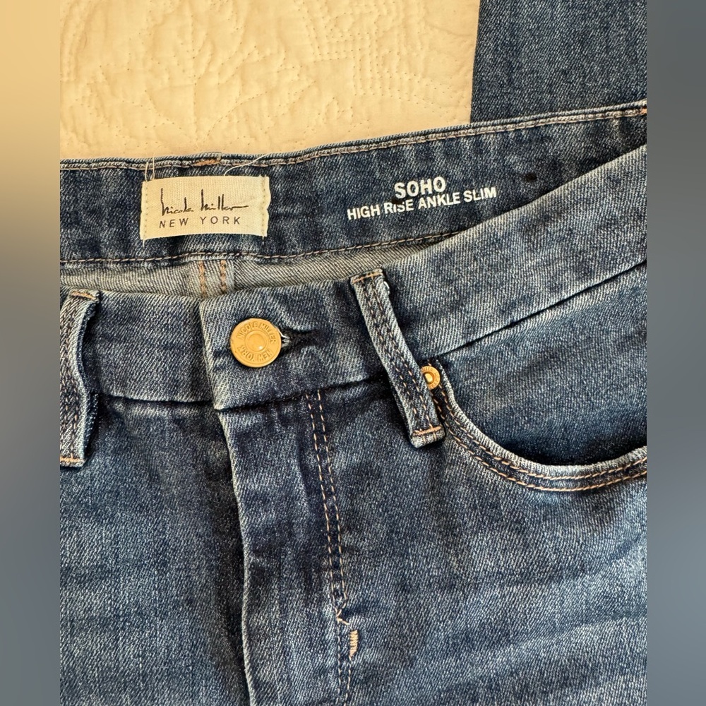 Nicole Miller “SOHO” High Rise Ankle Slim Jeans